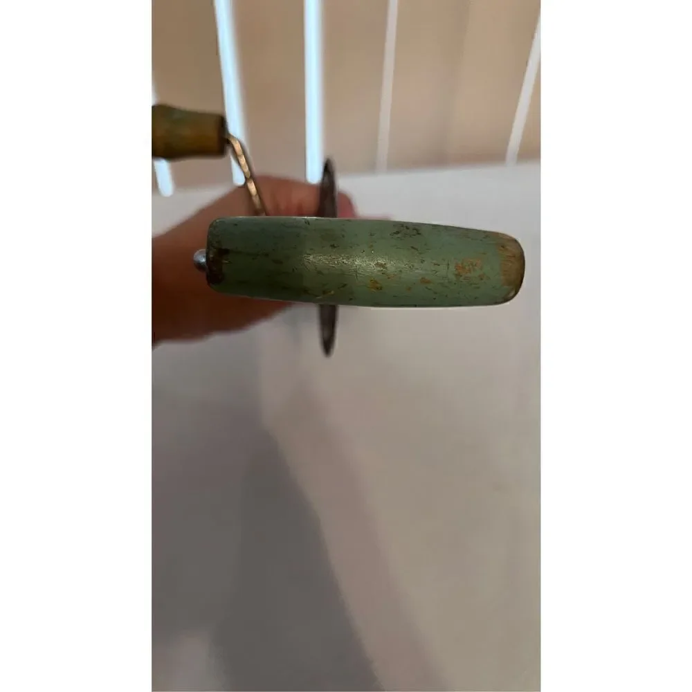 Stainless Steel eldund Co. Manual Mixer Green Handles French 40's Vintage